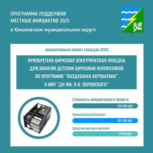 Благодаря инициативе граждан, для коллективов МБУ «ДК им. В.В. Воровского» приобретены сценические костюмы и обувь, а для цирковых коллективов электрическая лебедка image 2